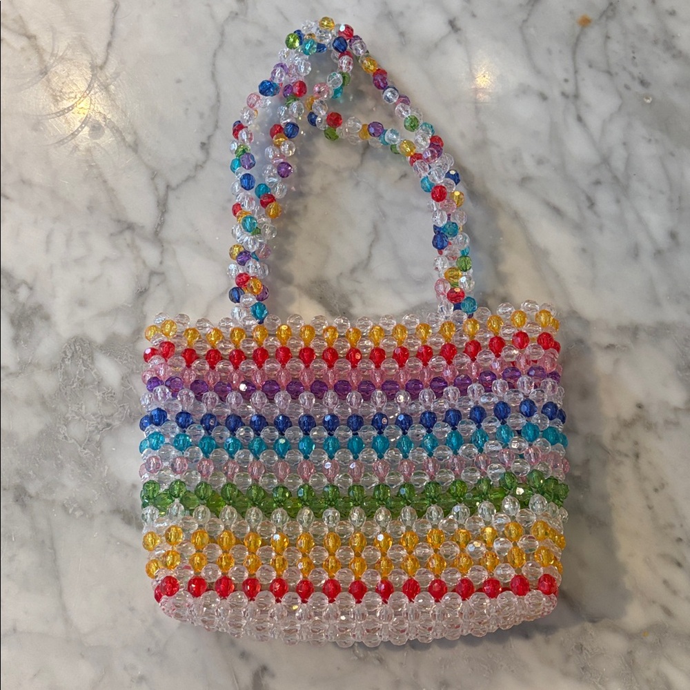 Rainbow Beaded Small Handbag